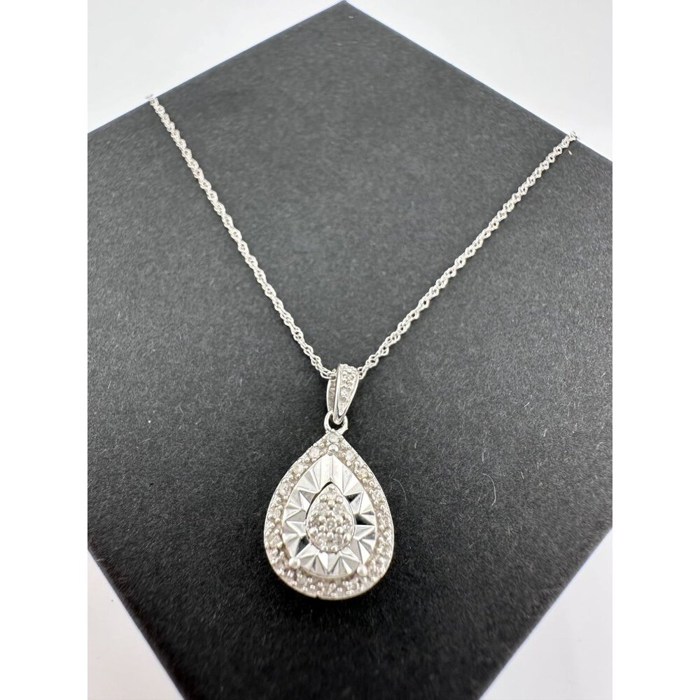 Pear Cut Natural Diamond Pendant Necklace